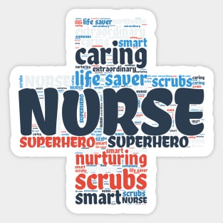 Nurse Word Cloud Sticker